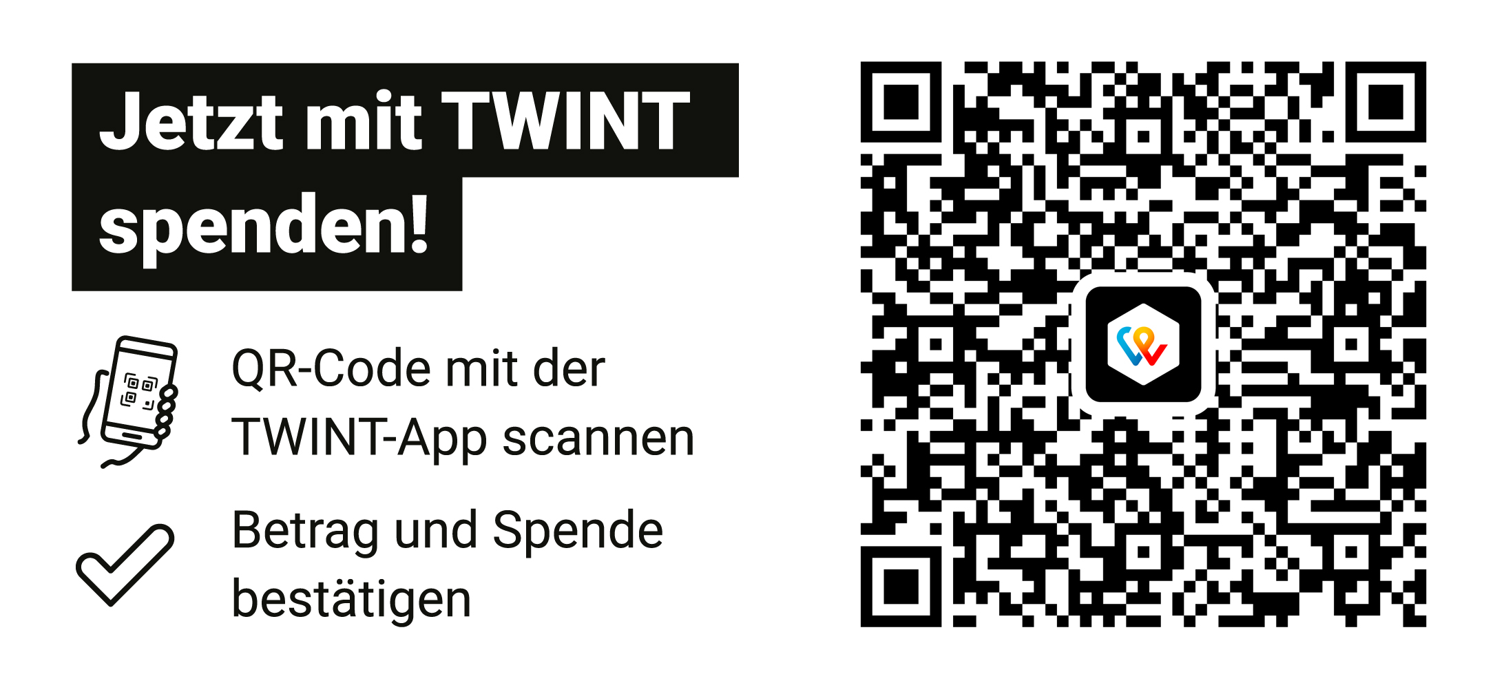 TWINT QR Spenden Sticker Stiftung Kinderheim Brugg