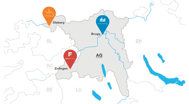 Standorte Karte Aargau